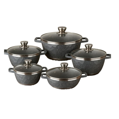 10 Piece Aluminium Pot Set - Moonrock