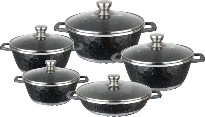 10 Piece Aluminium Pot Set - Moonrock