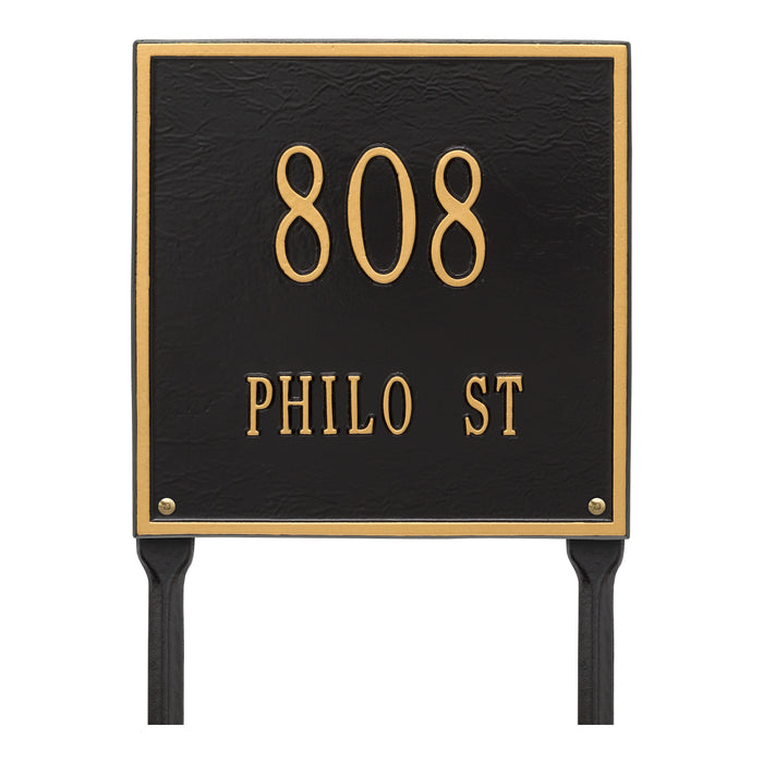 Two Line Plaque / BG - Black/Gold Letters