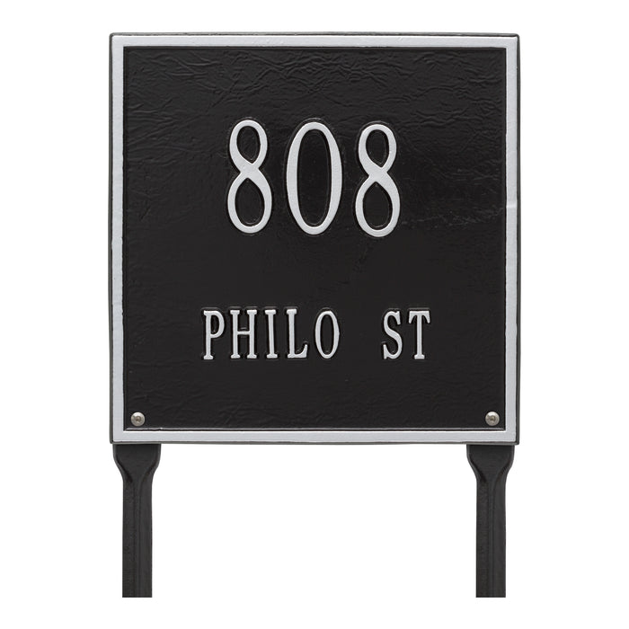 Two Line Plaque / BS - Black/Silver Letters