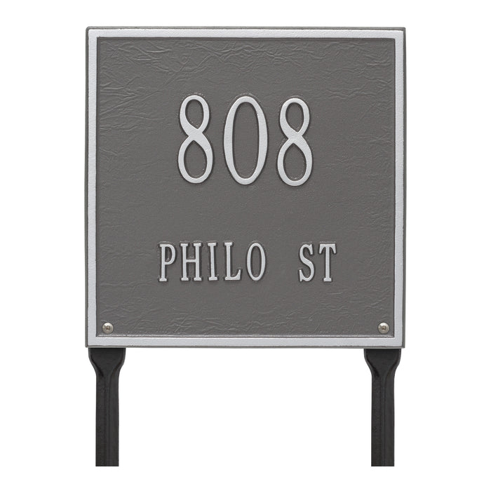 Two Line Plaque / PS - Pewter/Silver Letters