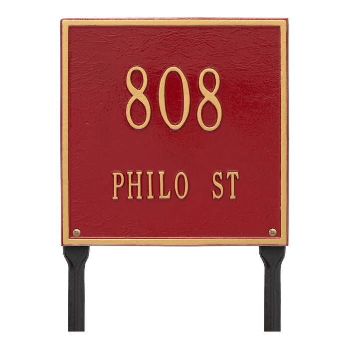 Two Line Plaque / RG - Red/Gold Letters