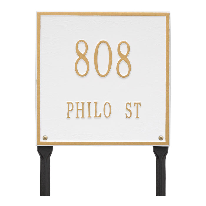 Two Line Plaque / WG - White/Gold Letters