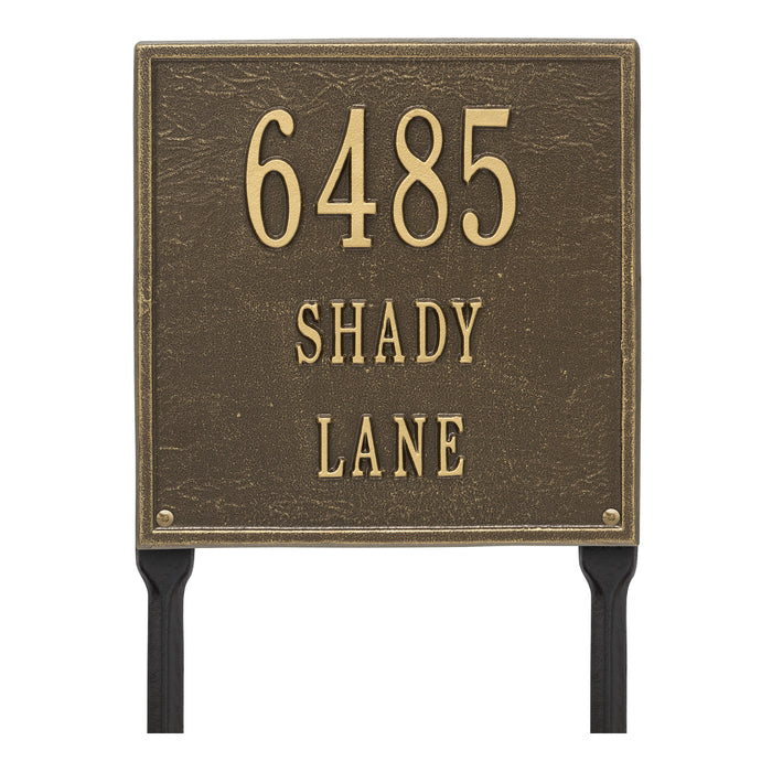 Three Line Plaque / AB - Antique Brass