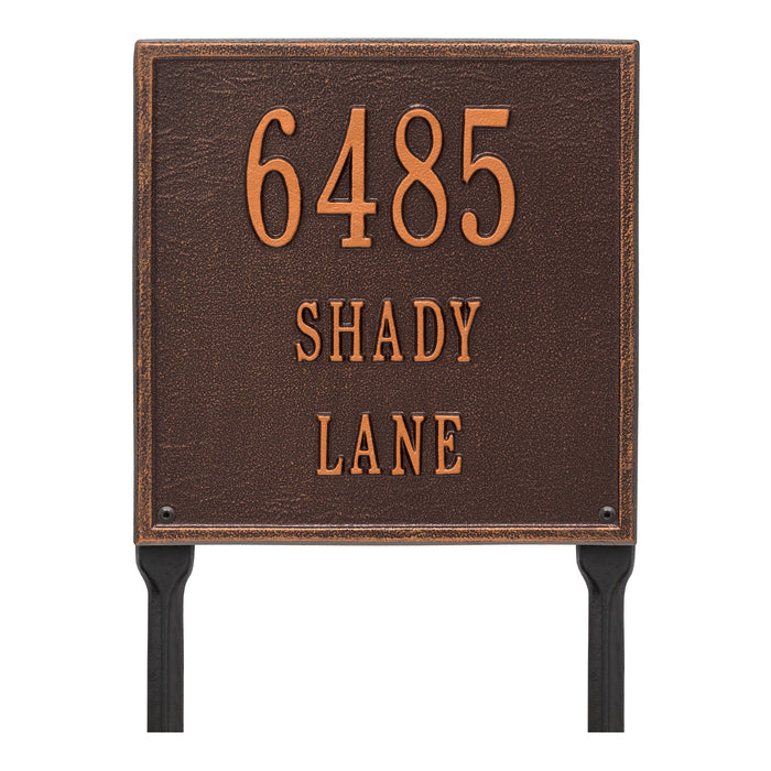 Three Line Plaque / AC - Antique Copper