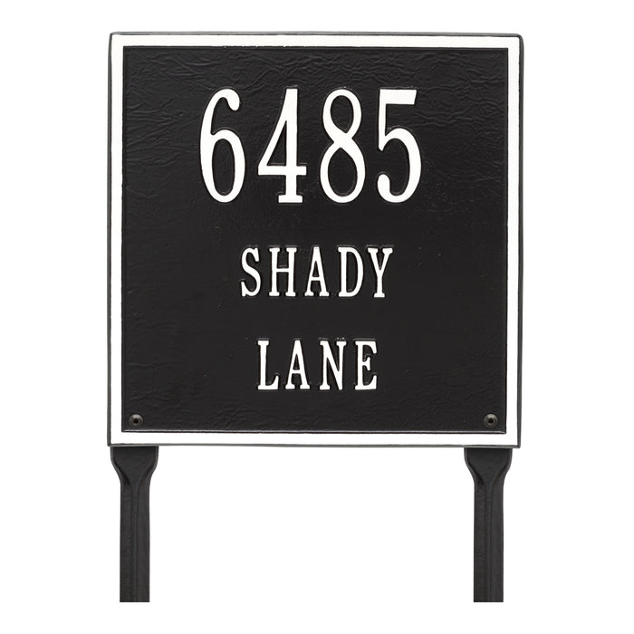 Three Line Plaque / BW - Black/White Letters