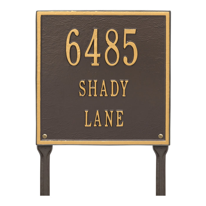 Three Line Plaque / OG - Bronze/Gold Letters