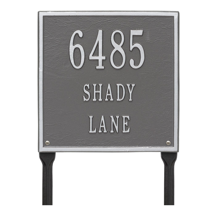 Three Line Plaque / PS - Pewter/Silver Letters