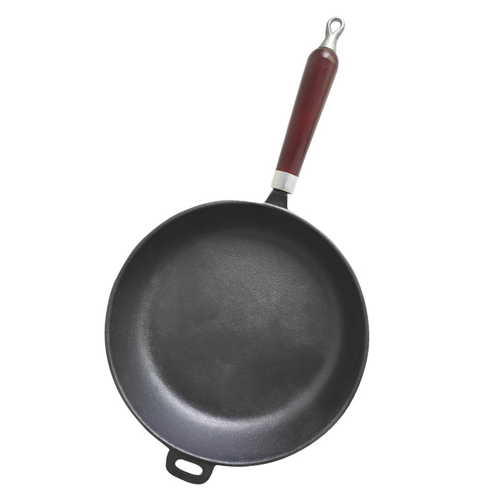 12" CAST IRON FRY PAN W/ WOOD