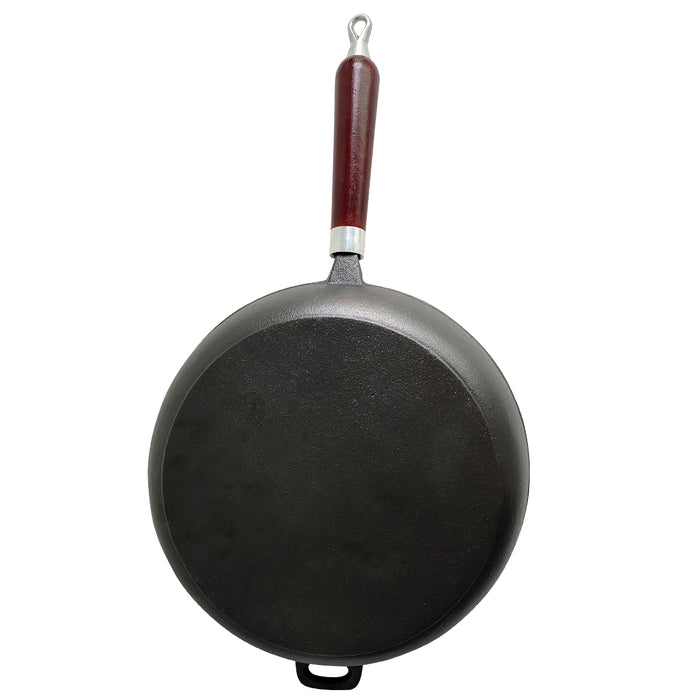 12" CAST IRON FRY PAN W/ WOOD