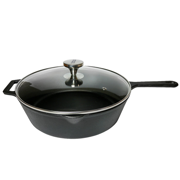 12" CAST IRON DEEP SKILLET W/