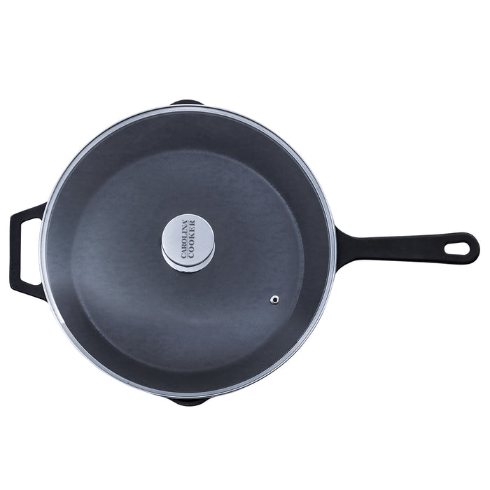 12" CAST IRON DEEP SKILLET W/