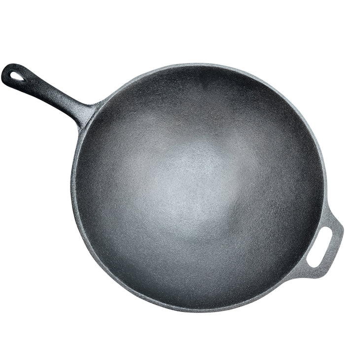 12" CAST IRON WOK W/ HNDL
