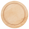 The Maple 12" Round Board features light-colored maple wood with visible grain and a slightly raised rim, shown from above against a white background.