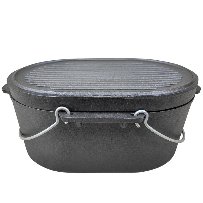 12QT OVALCAST IRON ROASTER W/