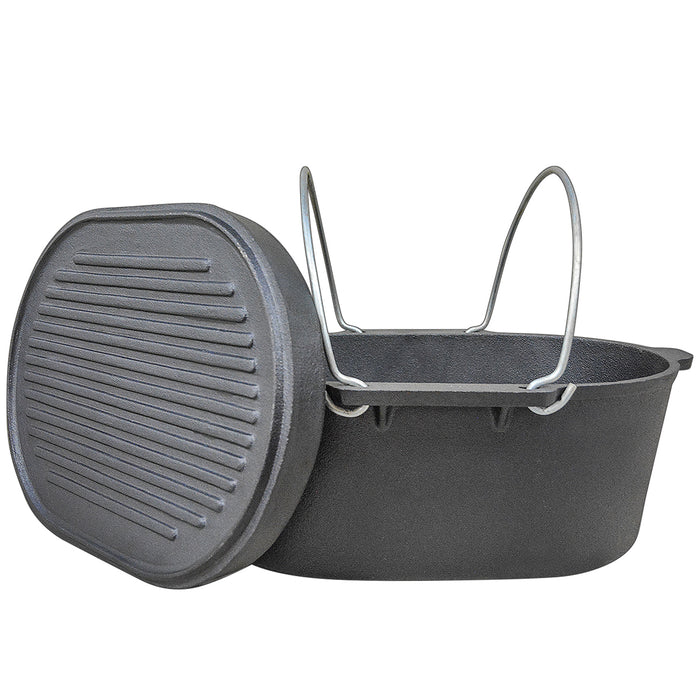 12QT OVALCAST IRON ROASTER W/