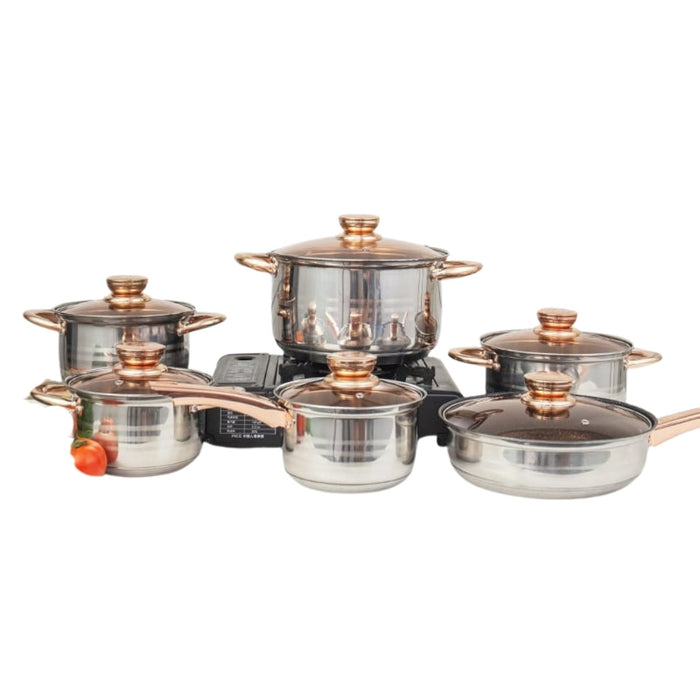 12pc Haus Roland Heavy Steel Cookware