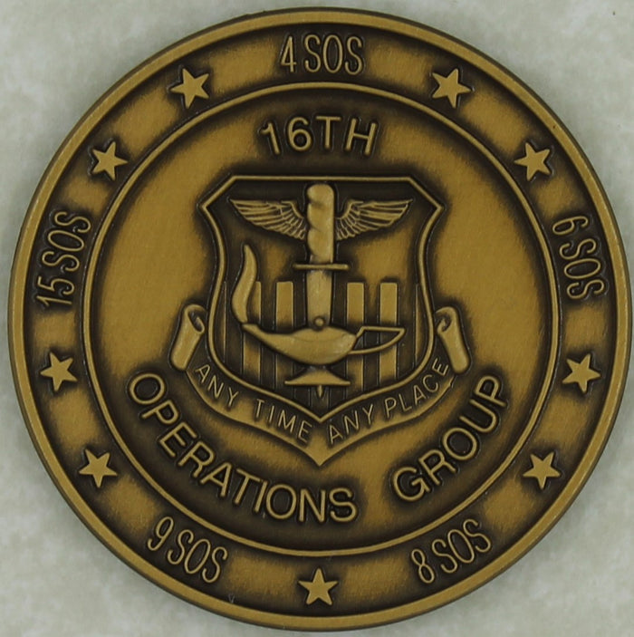 16th Special Operations Group AFSOC Hurlburt Field, FL Air Force Challenge Coin
