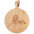 Celebrate Shana Tova in style with the Maple 16x12" Artisan Round Board featuring a Labrador Retriever engraving, handle, and leather loop—a charming addition to your Rosh Hashanah gathering.