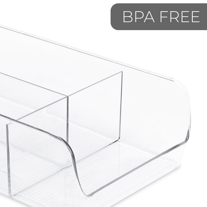 3-Compartment Clear Bin Organizer - Clear