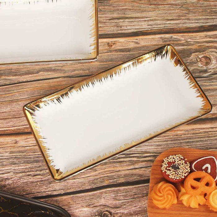 3 Tier Ceramic Serving Stand - Golden Eye