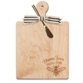 Celebrate the holidays with the Maple 9″x6″ Maple Wood Board with Gold Spreader, featuring “Shana Tova” elegantly engraved in English and Hebrew above a graceful bee design. Adorned with a striped ribbon and paired with a gold-colored spreader, this beautiful board from Maple is perfect for serving cheese or charcuterie and enhancing your festive gatherings.