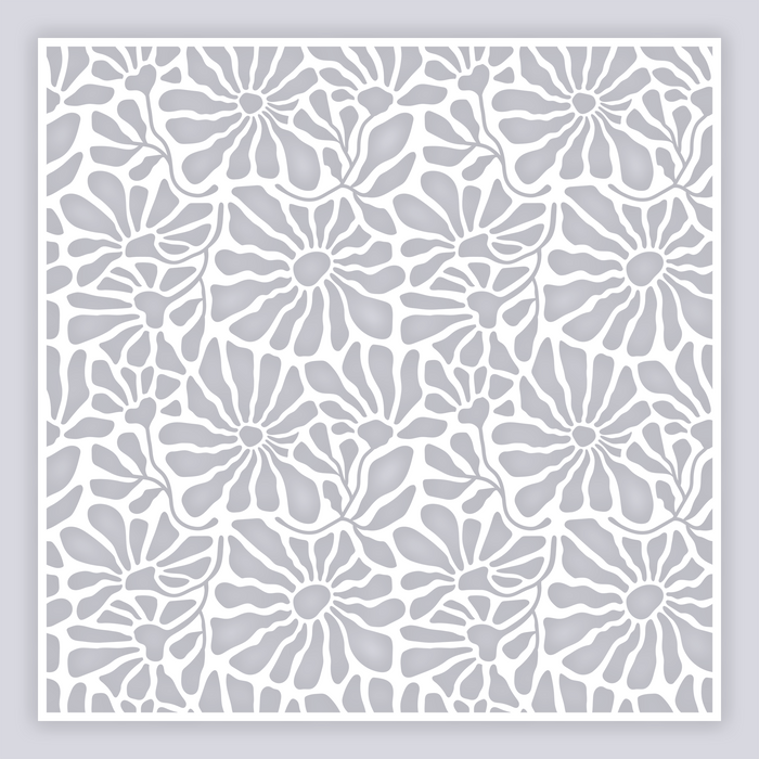 Abstract Floral Full Clay Stencil