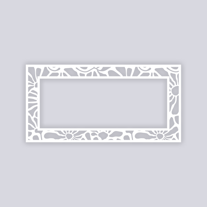 Abstract Floral Rectangle Rim Clay Stencil