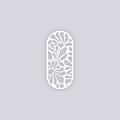 Abstract Floral Rounded Rectangle Face Clay Stencil