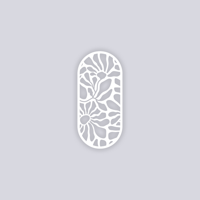 Abstract Floral Rounded Rectangle Face Clay Stencil