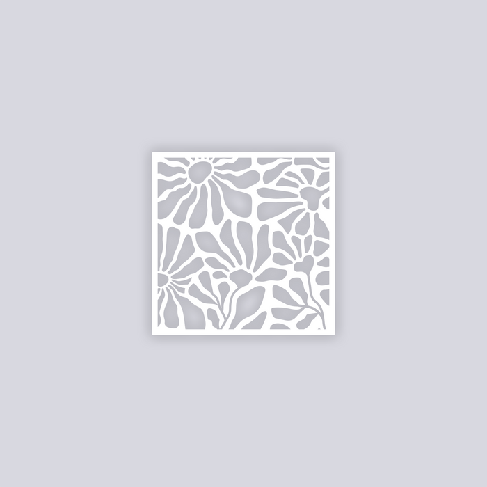 Abstract Floral Square Clay Stencil