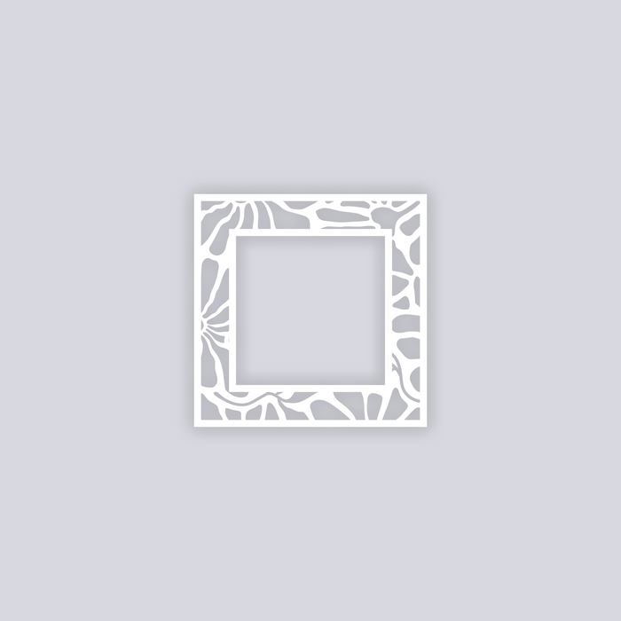 Abstract Floral Square Rim Clay Stencil