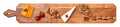The Maple Acacia Heirloom Board w/ Handle Skinny (34" x 6") features Santa's sleigh with reindeer, perfect for elegantly serving cheddar slices, brie with pomegranate, strawberries, and more to delight any charcuterie lover.