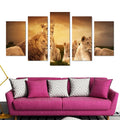 African Lions Family In the Field Wall Art Frame Canvas Printing Decor