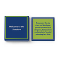 Add humor to your party with Drinks On Me's Alcohol Poisoning Napkins. Blue with green borders, the top reads "Welcome to the Shitshow." Perfect for bar carts or birthdays—these funny cocktail napkins spark laughs and unforgettable memories.