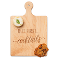 The Maple Artisan Maple Paddle Board | But First Cocktails | 9" x 6" makes a charming cheese board, perfect for serving round dill cheese and crisp bread.
