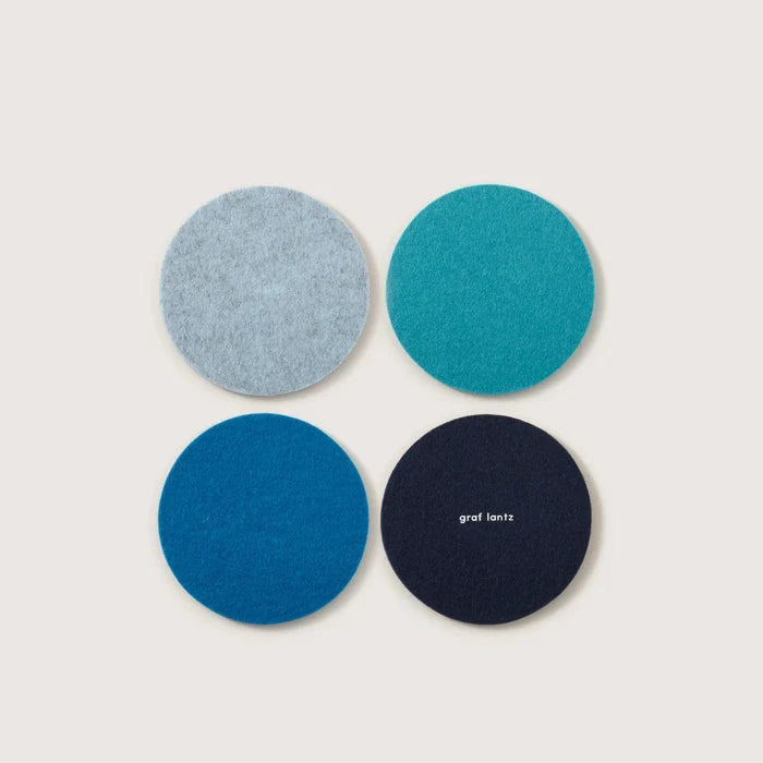 Bierfilzl Merino Wool Round Ocean Coaster | 4 Pack