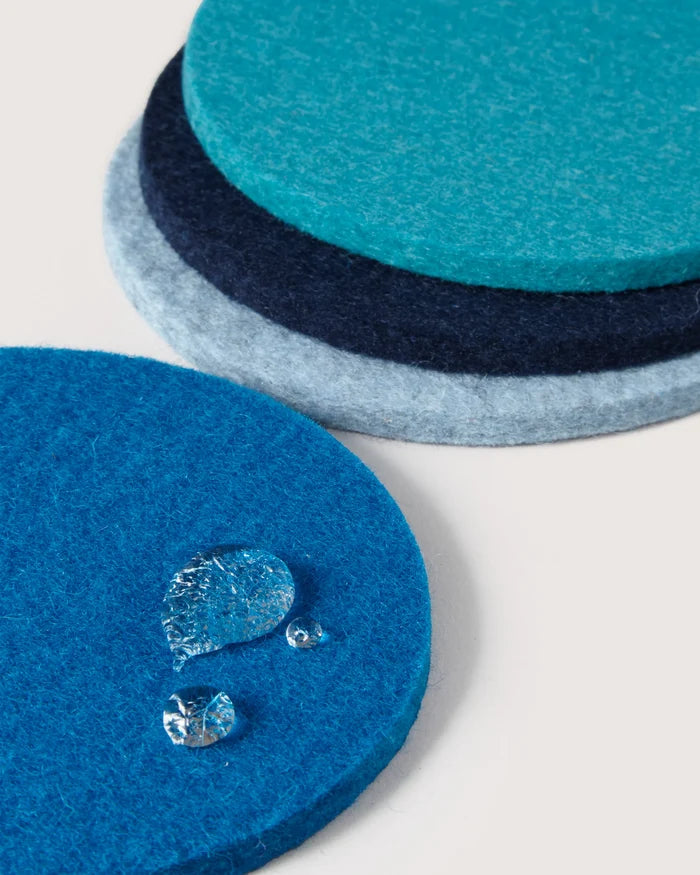 Bierfilzl Merino Wool Round Ocean Coaster | 4 Pack