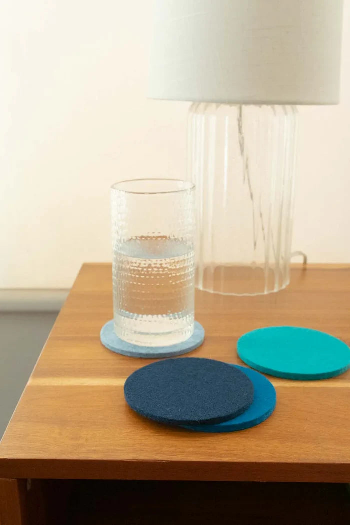 Bierfilzl Merino Wool Round Ocean Coaster | 4 Pack
