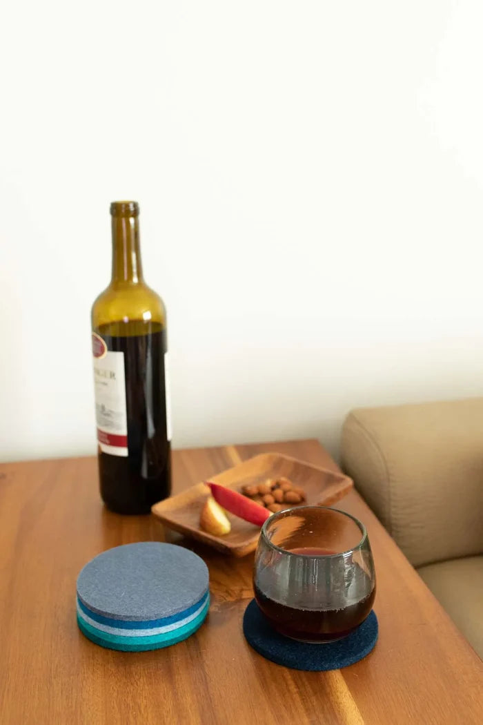 Bierfilzl Merino Wool Round Ocean Coaster | 4 Pack