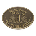 Bless This Home Monogram Oval Wall Plaque