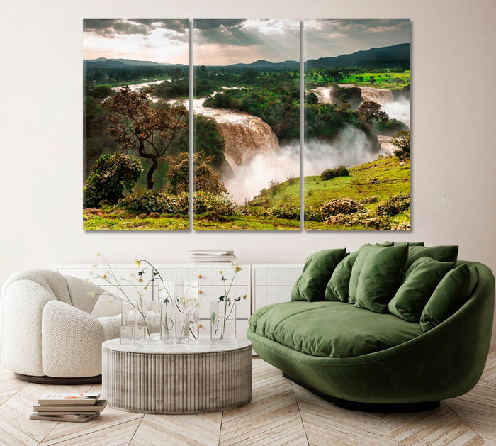 Blue Nile Falls Ethiopia Wall Art Frame Canvas Printing Decor - BlueArtDecor