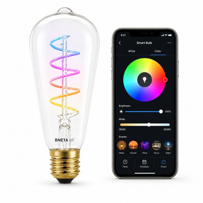 BNETA - IoT Smart WiFi LED Filament Bulb - ST64-FW