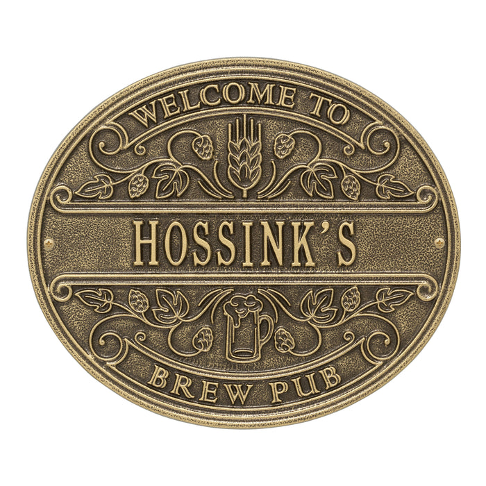Brew Pub Welcome Plaque