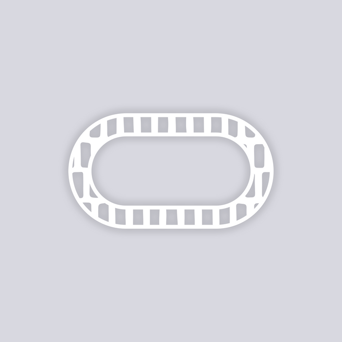 Brick Grid Rounded Rectangle Rim Clay Stencil