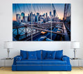 Brooklyn Bridge City View Wall Art Frame Canvas Printing Decor-3Panels - BlueArtDecor