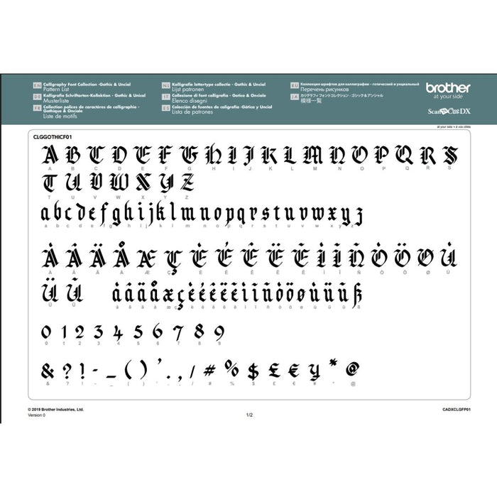 Brother ScanNCut - SDX Calligraphy Font Collection