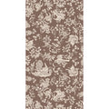Vintage-style brown guest napkins by Hester & Cook, featuring a repeating regal peacock pattern with ornate cream details. Brown Regal Peacock Guest Napkin - 16pk.