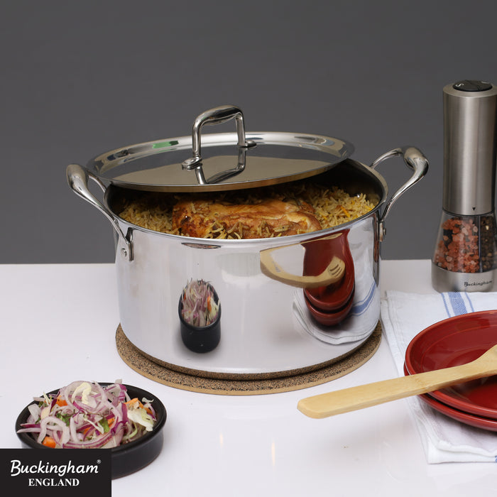 Buckingham Elite Tri 18/8 Stainless Steel Casserole 24 cm  / 5 Litre.