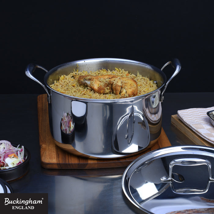 Buckingham Elite Tri 18/8 Stainless Steel Casserole 24 cm  / 5 Litre.